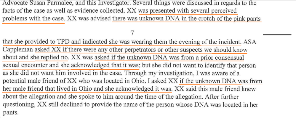 Admitting to the consensual sex accounting for the second DNA.